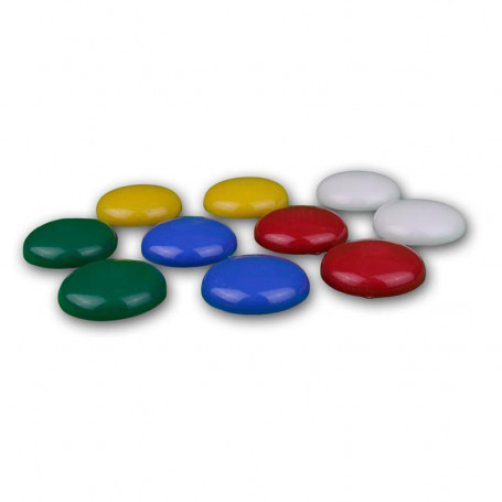 Lot de 15 aimants 20 mm couleurs assorties - Prix éco.