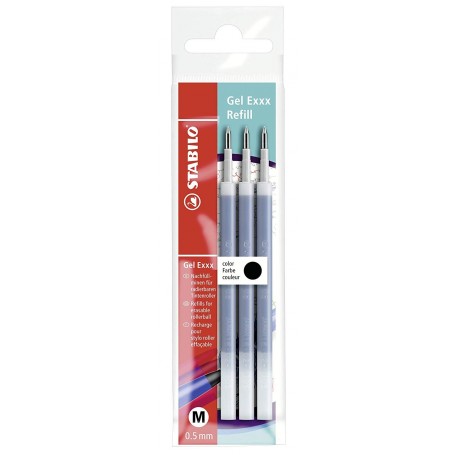 Recharge stylo roller Stabilo gel Exxx encre Noir