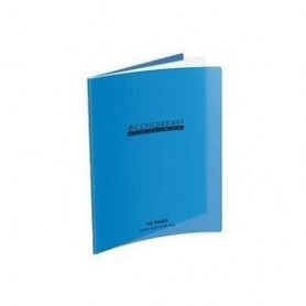 Cahier petit format 17x22 cm 48 pages Grands carreaux protège cahier bleu