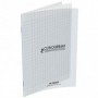 Cahier Conquerant 17X22 48p 90g grands carreaux 3mm Séyès couverture Polypro transparent