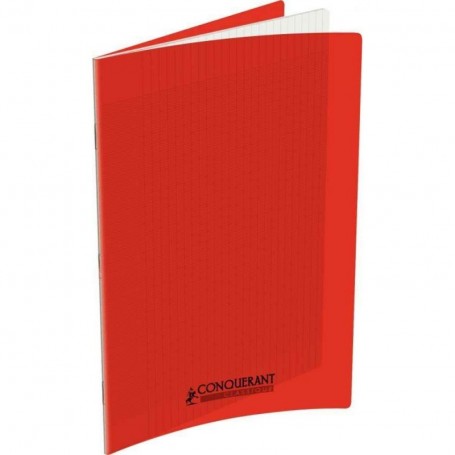 Cahier Conquerant 24X32 48p 90g grands carreaux  Séyès couverture Polypr Rouge