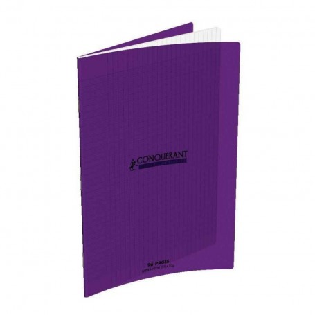 Cahier Conquerant 24X32 96p 90g grands carreaux  Séyès couverture Polypr Violet